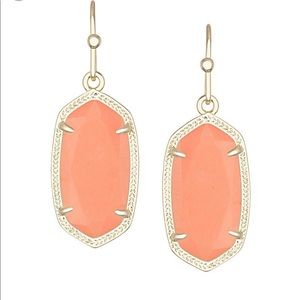 Kendra Scott Elle Drop Earrings in Coral with Gold